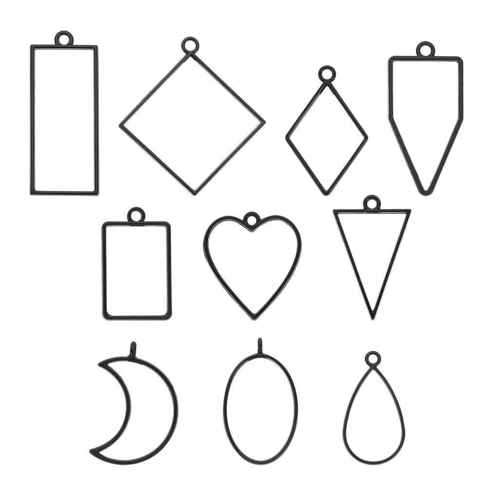 5637 40pcs Open Bezels, Resin Bezels Pendants Mold Open Back Bezels